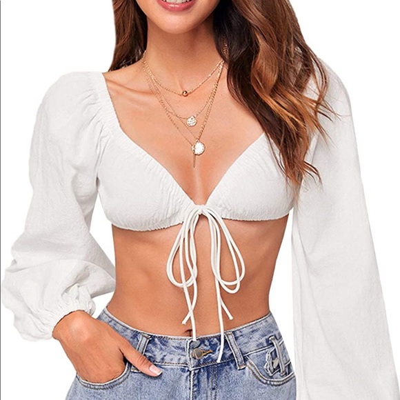 NWT | SHEIN | Lantern Crop top - Picture 2 of 5